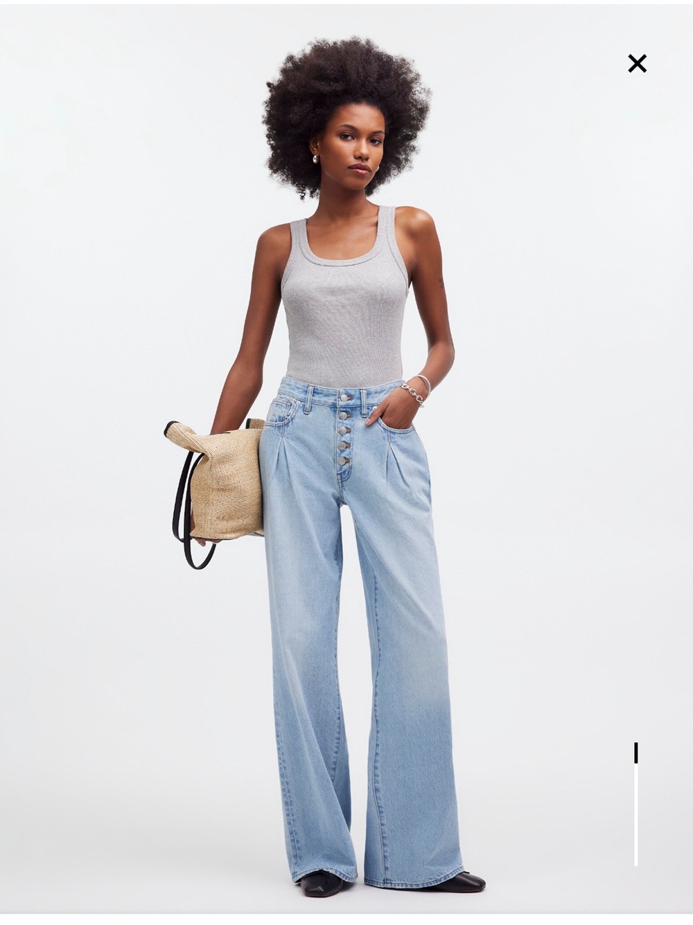 Madewell Superwide-Leg Jeans in Cather Wash: Button-Front Edition